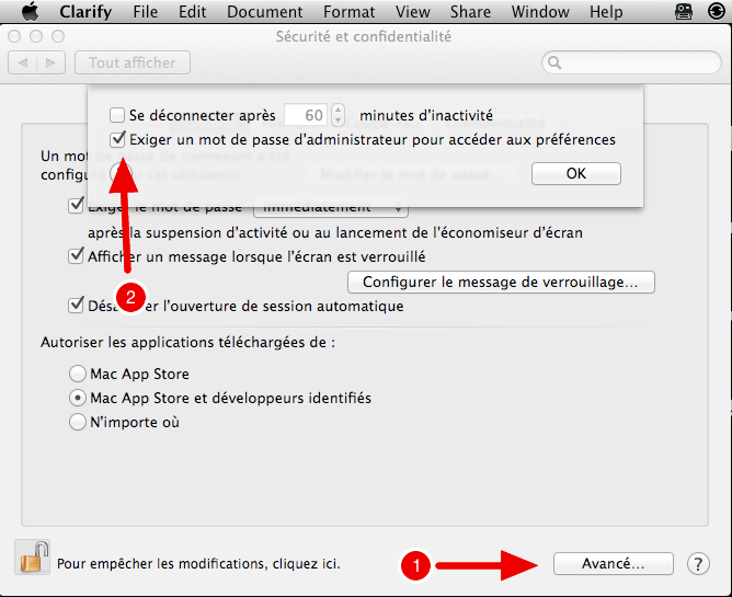 Vérrouiller les préférences